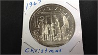 1967 Christmas .999 silver coin
