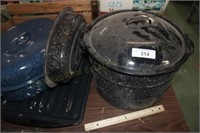 Granite Roaster, Canning pot, Extra Lid & Broiler