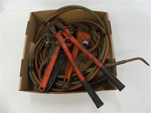 BOX: 18" BOLT CUTTERS, PIPE WRENCHES, ETC.