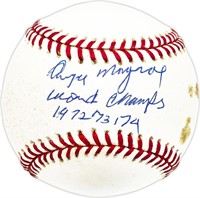 Angel Mangual Autographed Baseball Beckett BAS