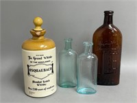 Collection of Old Bottles and Whisky Bottle