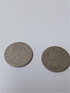 1899, 1898 V Nickel Coin Lot