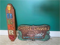 Beer & Choice Liquors Signs