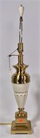 Table lamp, brass and Lenox type stem, "Quoizel"