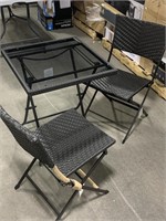 CANVAS PATIO TABLE CHAIR SET 24x24x28IN TABLE