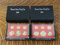 4 1980-1981 U.S. Coin Proof Sets Mint Mark S