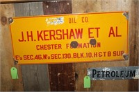 SHELL OIL CO J.H. KERSHAW METAL SIGN