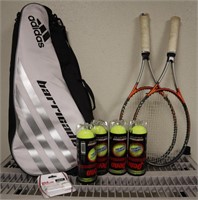 Adidas Tennis Bag, Racquets Penn Tennis Balls