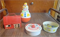 Children's Lunch Box w/ Thermos and Clown Toys
