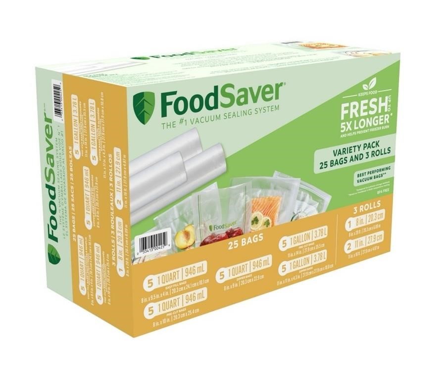 FoodSaver 28pc Vacuum Seal Rolls n Vacuum Seal