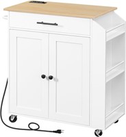 $127  HOOBRO Kitchen Island with Power Outlet