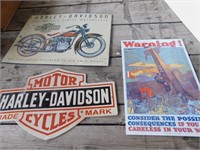 2 Harley Davidson signs