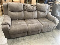 Gray Reclining Sofa Pleather 81x35x38