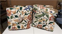 2 Pairs Floral Needlepoint Downfilled Pillows