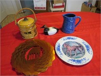 Decorative Horse Plates, cookie jar,
