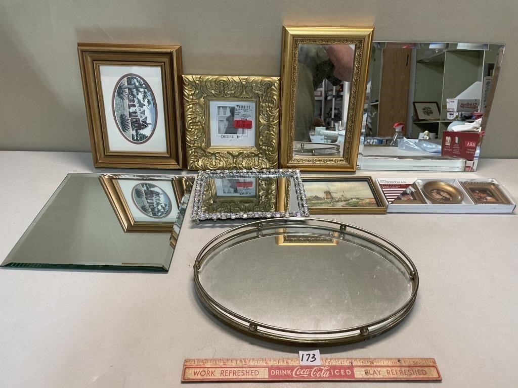 LOT OF PICTURES AND MIRRORS