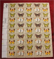 USA 1977 SHEET BUTTERFLY STAMPS