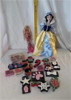 Porcelain Disney Sleeping Beauty, Barbie, Stamps