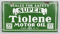SUPER TIOLENE MOTOR OIL PORCELAIN SIGN