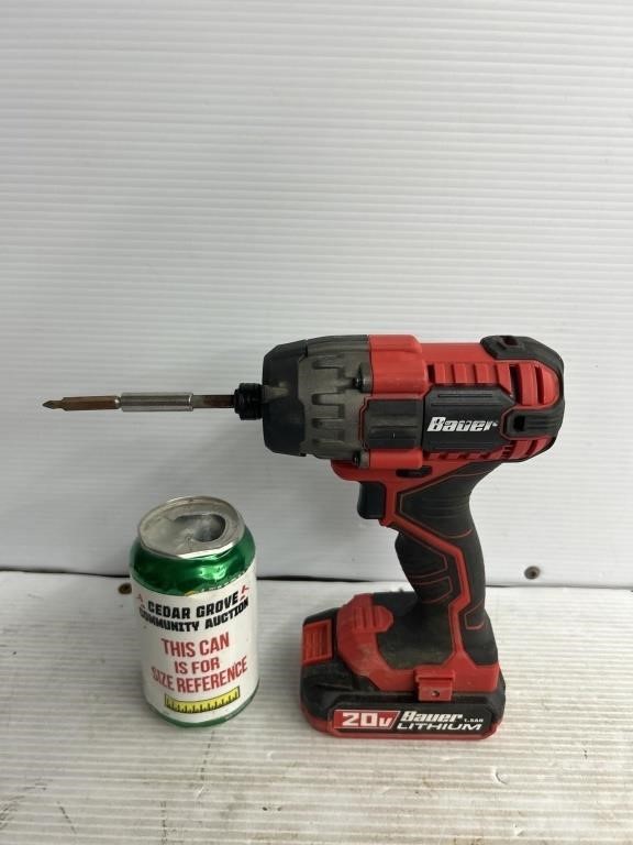 Bauer 20V impact driver with battery tested ok