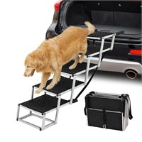 LUFFWELL Dog Car Stairs, Foldable Dog Car Ramp wit