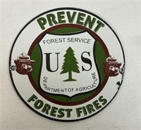 ANTIQUE PORCELAIN FOREST SERVICE SIGN