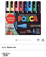Posca Full Set of 8 Acrylic Paint Pens with