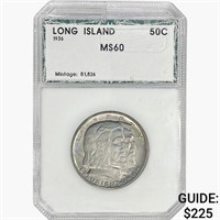 1936 Long Island Half Dollar PCI MS60