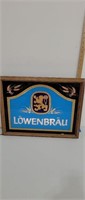 Lighted LowenBrau mirror bar sign approx 23x17
