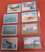 Lot of eight vintage collectible cigarette cards