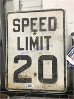Speed Limit 20 metal sign, 24 x 18
