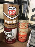 Trophy, Phillips 66 motor oil quart oil cans