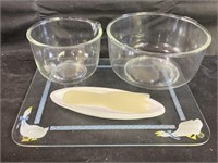 Glass Mixing Bowls, Platter & More