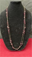 Double Chain Purple Beaded Necklace