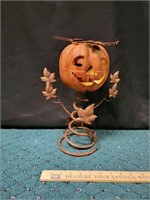 Pumpkin Jack O Lantern Tea Light Holder Light