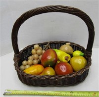 Basket of Faux Fruit