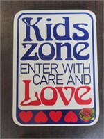 "Kids Zone" Sign