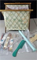 The Fonz comb, knitting bag and contents