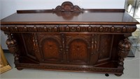 Solid Walnut Renaissance Sideboard 19th Century
