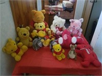 LOTS OF STUFFED ANIMALS - POOH AND MISCELLANOUS
