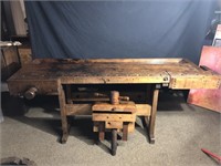 Look at this - fantastic OLD work bench with