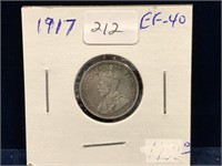 1917 Can Silver Ten Cent Piece  EF40