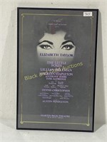 Framed Elizabeth Taylor Play Poster