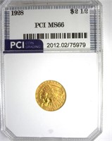 1928 Gold $2.50 MS66 LISTS $17500
