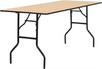 6-Foot Rectangular Wood Folding Banquet Table