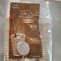 Cafe Express - 12 oz. Cups & Lids - 150 pcs