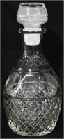 Crystal Decanter 10" etched with crown mark