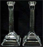 Pr St. George Crystal Candlesticks 10"