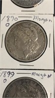 1890 Morgan silver dollar