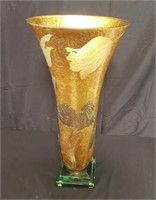 Large Kristal Art signed glass vase